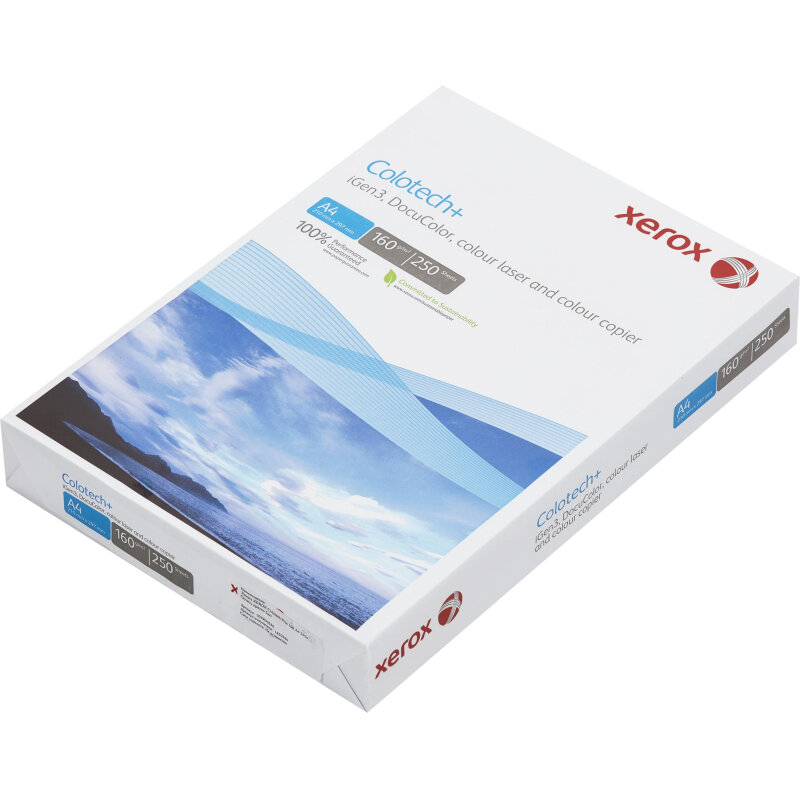 Бумага для цв. лазер. печ. Xerox Colotech + ( A4, 160 г/кв. м, 250)