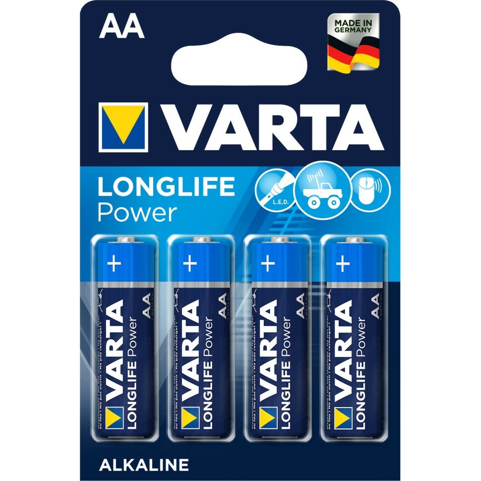 Батарейка VARTA LONGLIFE Power 4906 LR6 BL4, упаковка 4 шт.