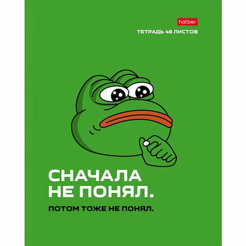 Тетрадь А5 клетка 48 листов скоба (Hatber) Лягушонок пепе Выпуск №1 ассорти арт.48Т5В1. Количество в наборе 10 шт. printio тетрадь на клею лягушонок пепе