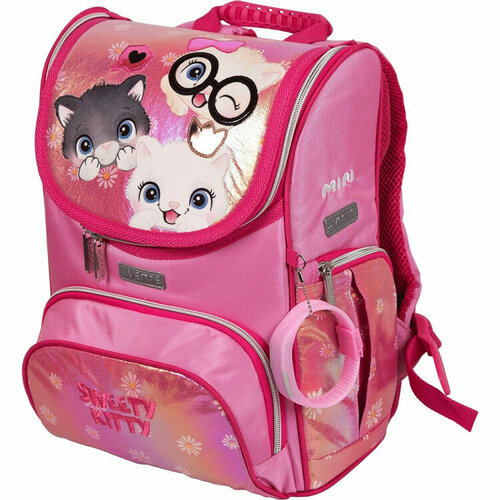 Ранец для девочек школьный (deVENTE) Mini. Sweet Cats + часы 35x26x20см арт.7030209