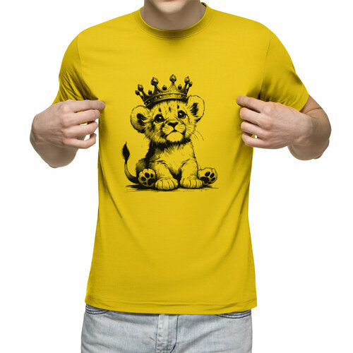 Футболка Us Basic, размер L, желтый мужская футболка ворона в короне xl красный