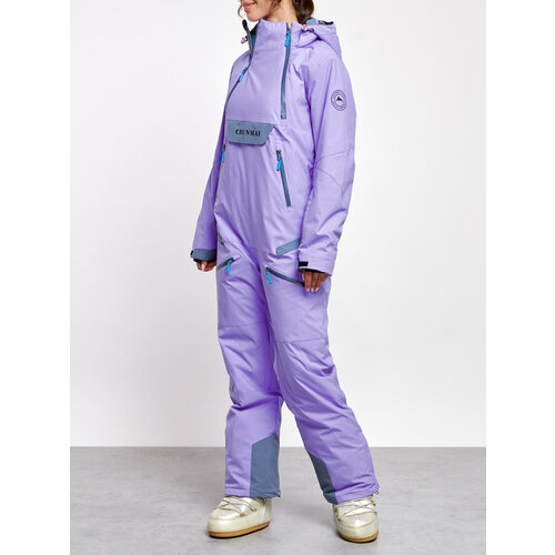 фото Комбинезон , зимний, силуэт прямой, размер 48, фиолетовый нет бренда