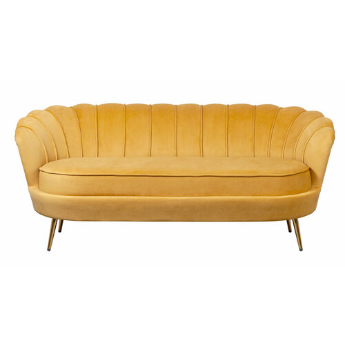 фото Прямой дизайнерский диван ракушка, pearl triple yellow, желтый mak interior