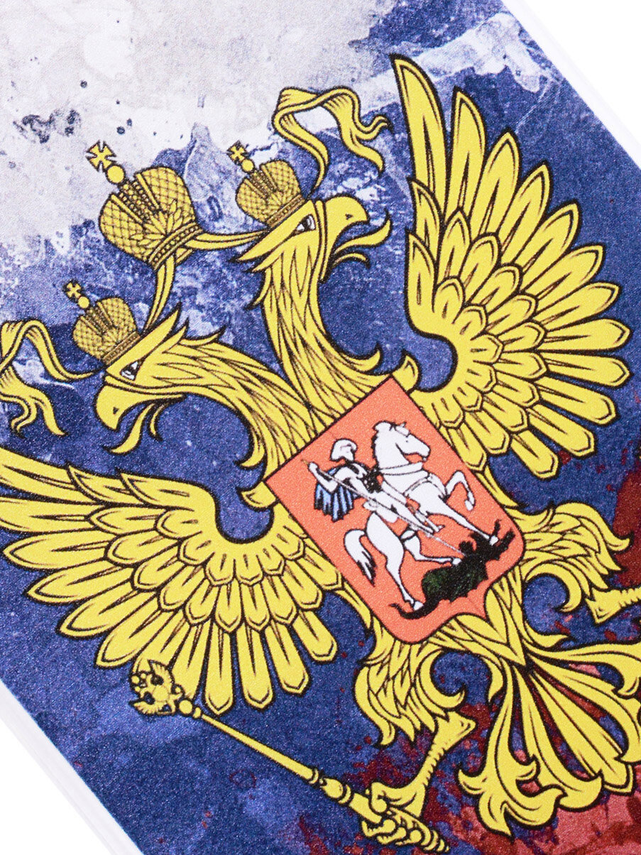 Чехол с карманом для карт на Honor X7a, Хонор Х7а с принтом "Герб и Флаг РФ" — фото 1