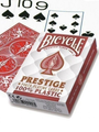 Игральные карты Bicycle Prestige – 100% пластик, красные