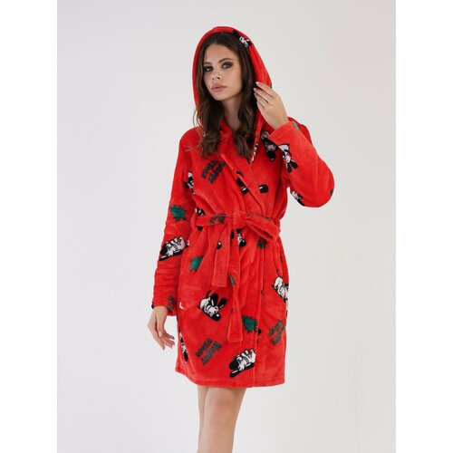 фото Халат vienetta, размер 44, красный