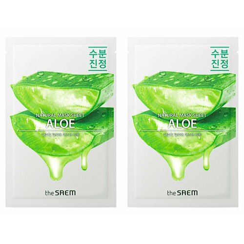 The Saem Маска на тканевой основе для лица с экстрактом алоэ вера Natural Aloe Mask Sheet 21мл 2 шт