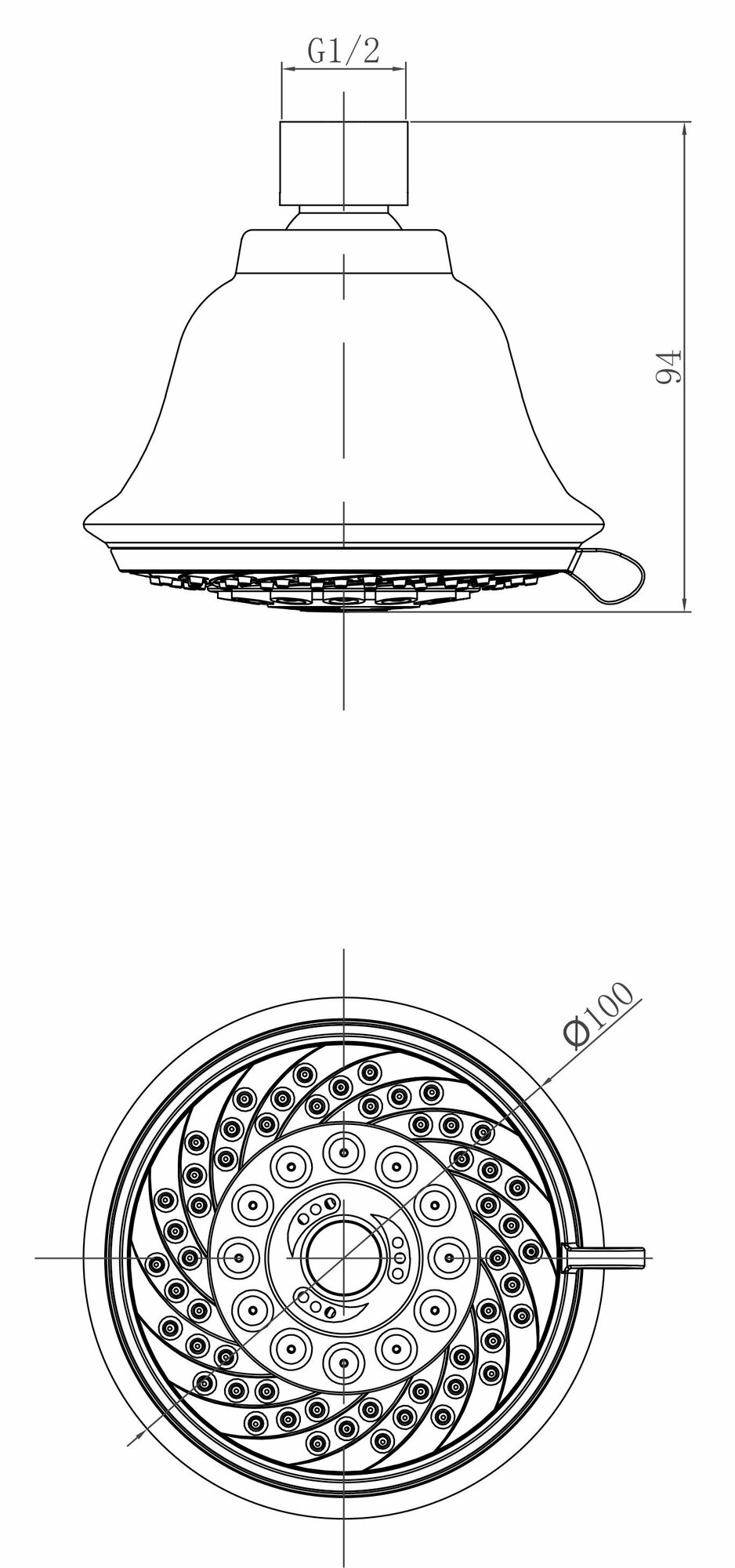 Лейка Lemark LM8040C для верхнего душа, 5-функциональная