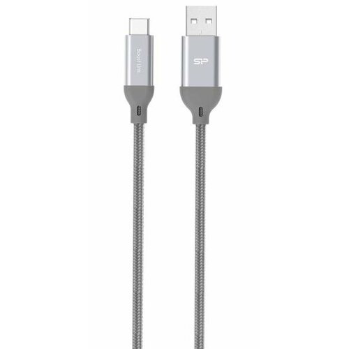 Кабель Type-C 1м Silicon Power SP1M0ASYLK30AC1G круглый серый