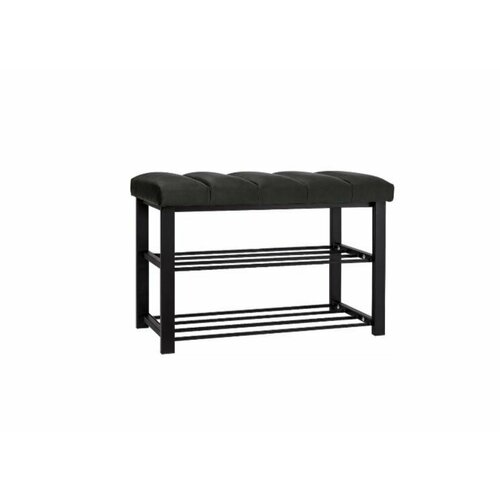 Обувница в прихожую с сиденьем узкая металлическая 6 пар