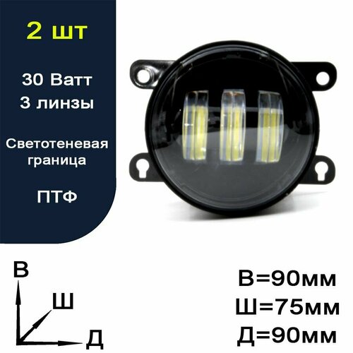 Противотуманные светодиодные фары (ПТФ) Универсальные ( Ford / Logan и др. )