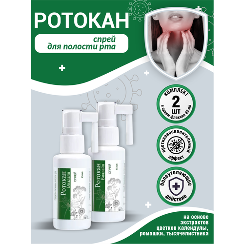 Спрей для полости рта виалайн Ротокан 45 мл. х 2 шт.