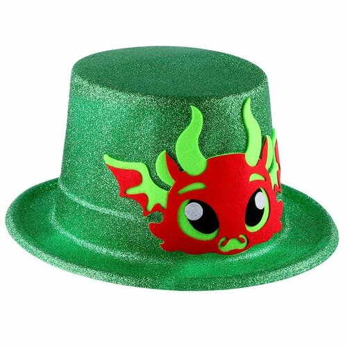 Карнавальная шляпа Дракон цвет красный карнавальная шляпа riota котелок фетр красный 30 см