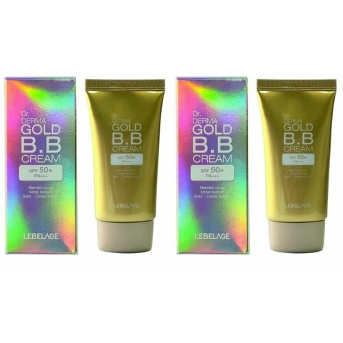 Lebelage BB-крем увлажняющий с золотом Dr. Derma Gold BB Cream Spf 50+ Pa+++, 30 мл, 2 шт