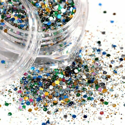 Блёстки для декора, крупные/средние/мелкие, разноцветные (комплект из 39 шт)
