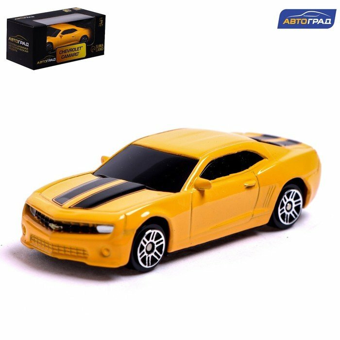 Машина металлическая CHEVROLET CAMARO, 1:64, цвет жёлтый (комплект из 7 шт)