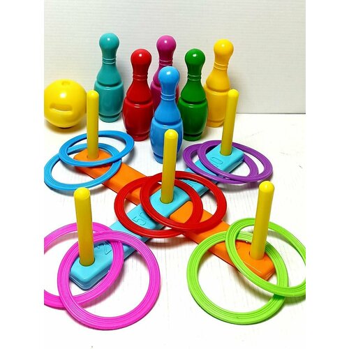 Игра 2 в 1 кольцеброс+боулинг