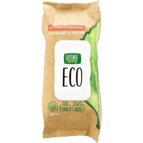 Салфетки влажные Home Story Eco с антибактериальным эффектом 100шт х 3шт 3132₽