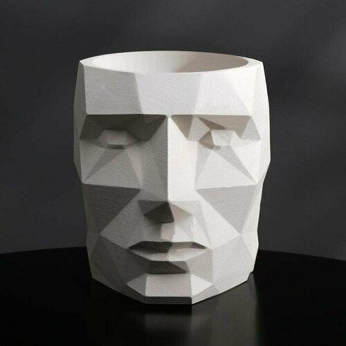 Кашпо полигональное «Голова», цвет белый, 11 × 13 см (комплект из 5 шт)