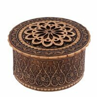 фото Шкатулка круглая средняя прор. верх Цветок 30502/2 #156860