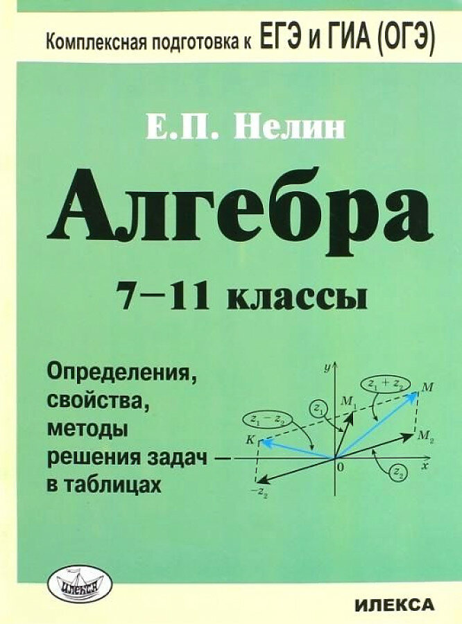 Нелин Е. П. Алгебра. 7-11 класс. Определения, свойства, методы решения задач - в таблицах. Комплексная подготовка к ЕГЭ и ГИА (ОГЭ)