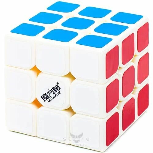 Скоростной Кубик Рубика QiYi MoFangGe 3x3 Thunderclap / Головоломка для подарка / Белый пластик
