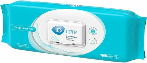 Влажные салфетки ID Care очищающие 64шт х 3шт