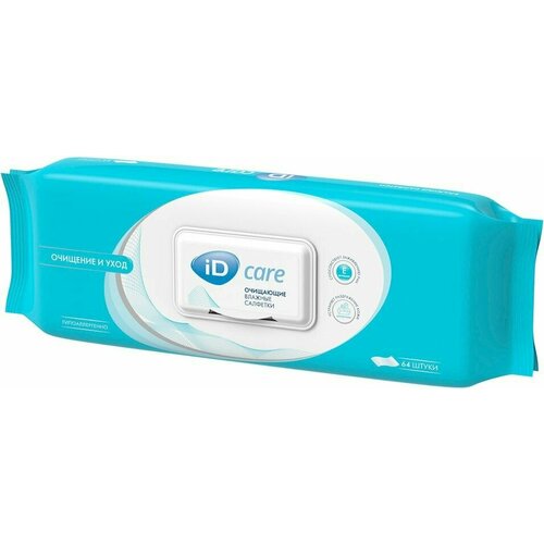 Влажные салфетки ID Care очищающие 64шт 562₽