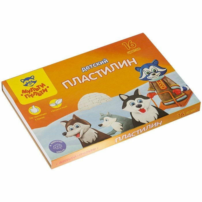 Пластилин 16 цветов 240 гр Мульти-Пульти "Енот на Аляске" со стеком 236490 (комплект из 7 шт)