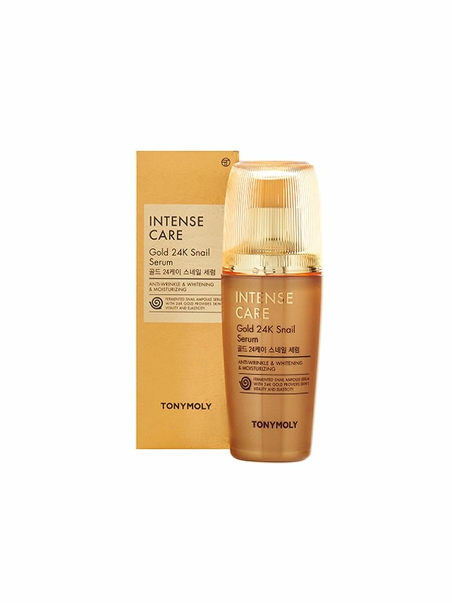 TONYMOLY Сыворотка для лица с муцином улитки и коллоидным золотом INTENSE CARE Gold 24K Snail Serum, 35мл - фото №14