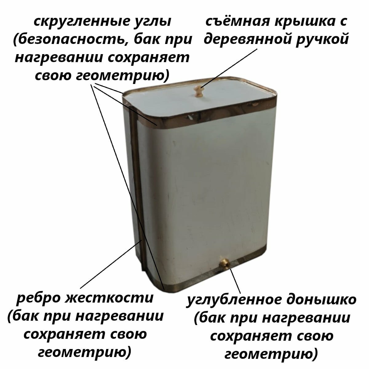 Бак для бани из нержавейки 45 л aisi 304 - фотография № 2