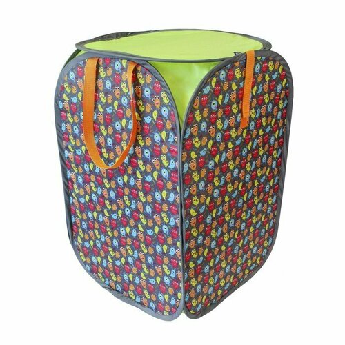 Контейнер для игрушек высокий, Belon familia, принт «Монстры»+ салатовый зеленый, синий