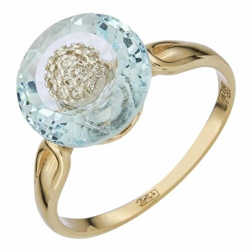 фото Кольцо aloris, красное золото, 585 проба, топаз, размер 18.5 aloris jewelry