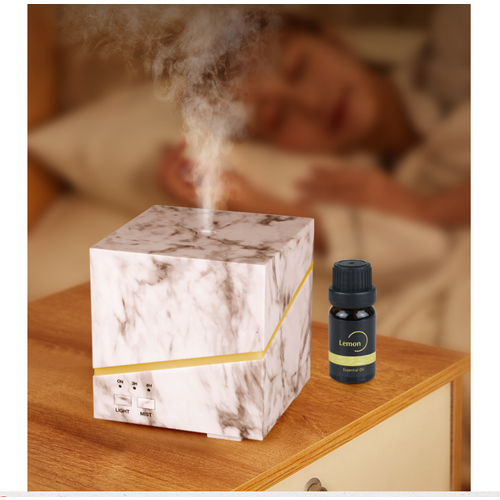 Портативный настольный увлажнитель воздуха MyPads с диффузором и подсветкой под мрамор для комнаты красивый и оригинальный подарок на День рождения 432400₽