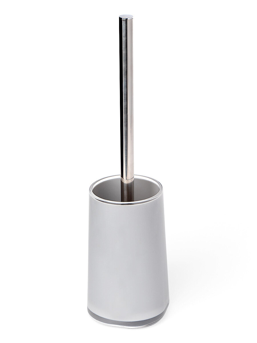 Щётка для унитаза DeNASTIA, пластиковая чаша, цвет серый (трапеция) — фото 1