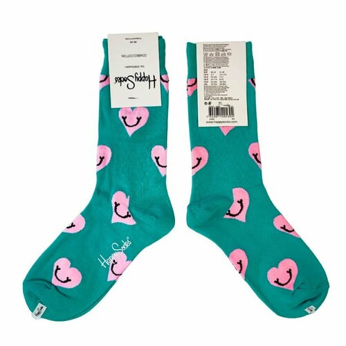 Носки Happy Socks, размер 36-40, бирюзовый, розовый