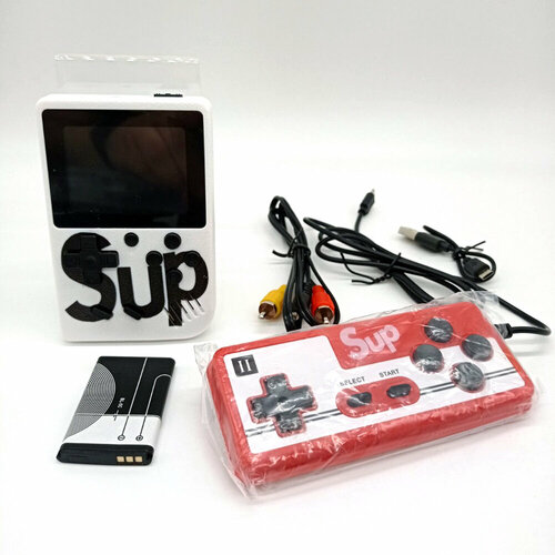 Портативная игровая приставка 8-Bit SUP Game Box 400 в 1 (белый)