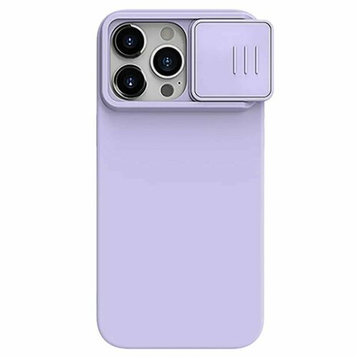 Накладка Nillkin Magnetic Silky Silicone Case для iPhone 15 Pro Max (сиреневый) силиконовый чехол silicone case для apple iphone 12 pro max светло розовый