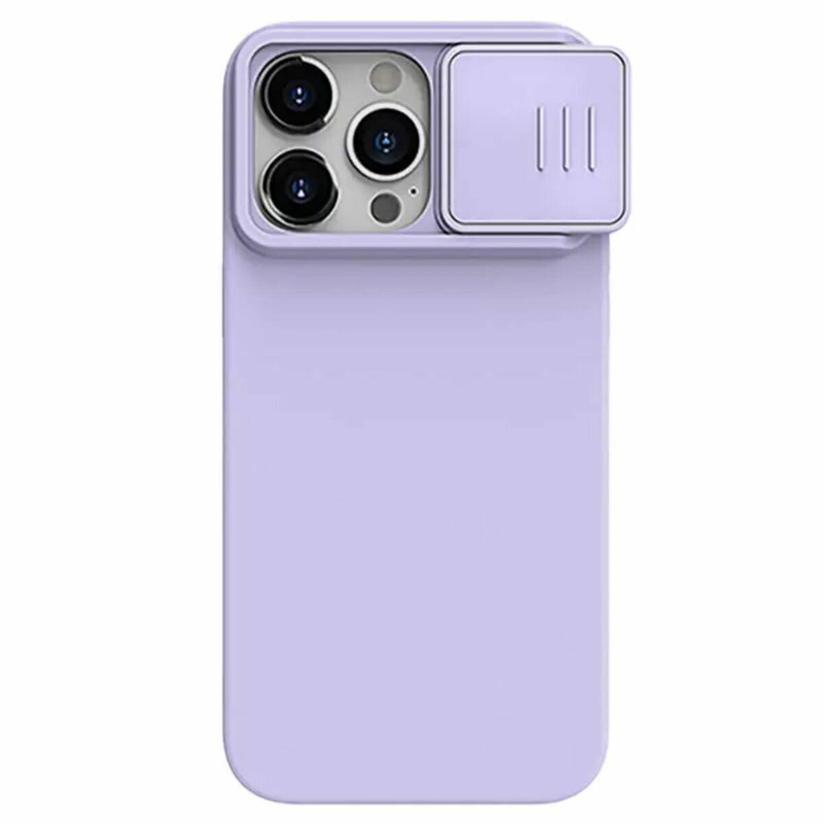 Силиконовый чехол с защитой камеры Nillkin CamShield Silky (MagSafe ) Silicone Case для Apple iPhone 15 Pro Max темно-фиолетовый