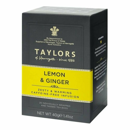 Чай травяной TAYLORS Taylors с лимоном и имбирем 20 пакетиков 40 г (из Финляндии)