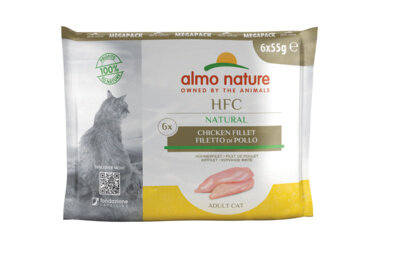 Almo Nature консервы Набор 6 шт. по 55г паучи для Кошек Куриное филе (HFC - Mega Pack - Natural - Chicken Fillet ) 5850 | Classic Adult Cat Chicken Fillet, 0,33 кг