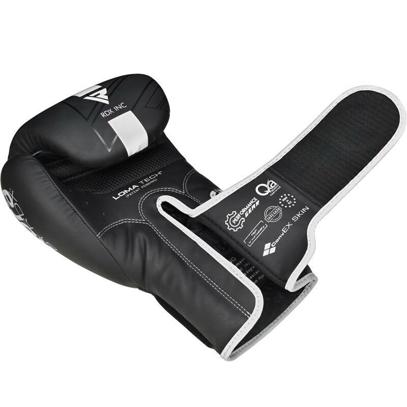 Боксерские перчатки RDX F6 14oz черный/белый матовый