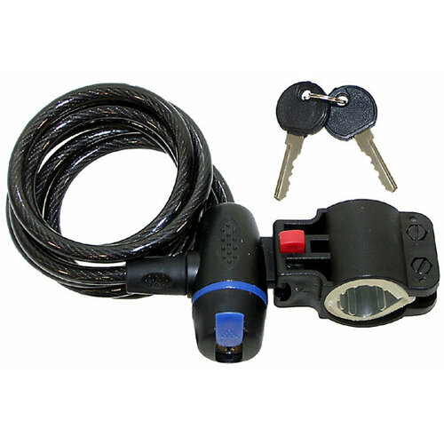 фото Замок вело 8х1500мм автом. с защ. колпачком с крепл. полупрозр. (60) m-wave