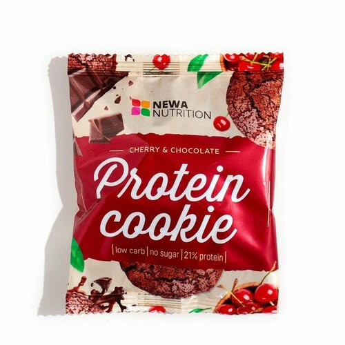 фото Печенье протеиновое вкус шоколад-вишня, 40 г newa nutrition