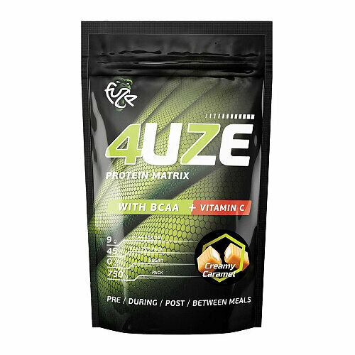 Fuze Мультикомпонентный протеин 4uze + BCAA Сливочная карамель, 750 грамм