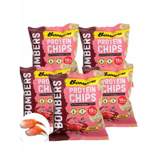 Чипсы Bombbar Protein Chips 5 x 50 г, Краб чипсы лейс 85 г из печи королевский краб