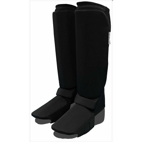 фото Щ74э, щитки на голень и подъем трехсекционные, трикотаж, черный, р. m рэй-спорт