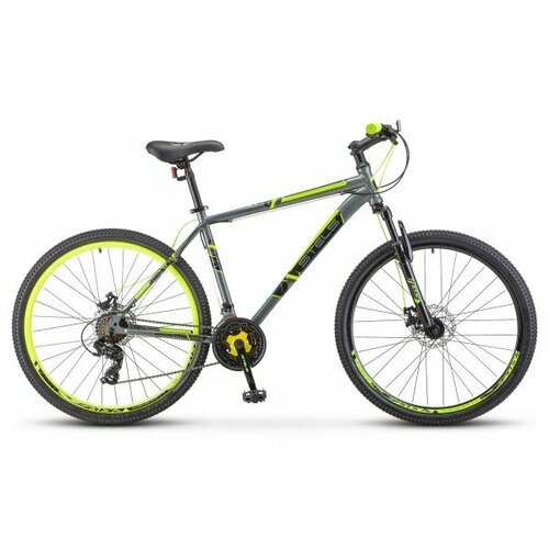 Велосипед взрослый STELS Navigator-700 MD 27.5 F020 Серый/жёлтый (LU096006*LU088942*21) горный велосипед stels navigator 700 md 27 5 f020 2023 рама 21 черный красный