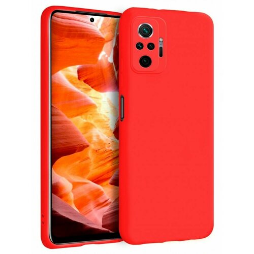 Накладка силиконовая Silicone Cover для Xiaomi Redmi Note 10 Pro красная чехол накладка artcolor для xiaomi redmi note 10 pro с принтом брызги красок