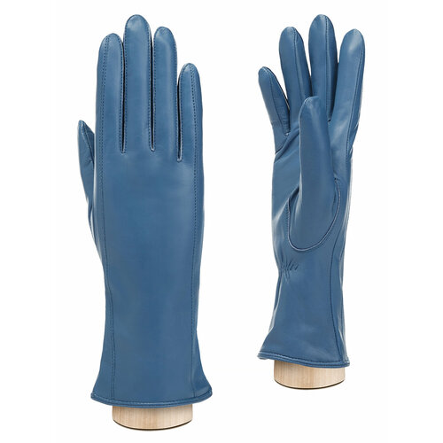 фото Перчатки eleganzza зимние, натуральная кожа, подкладка, размер 8, голубой